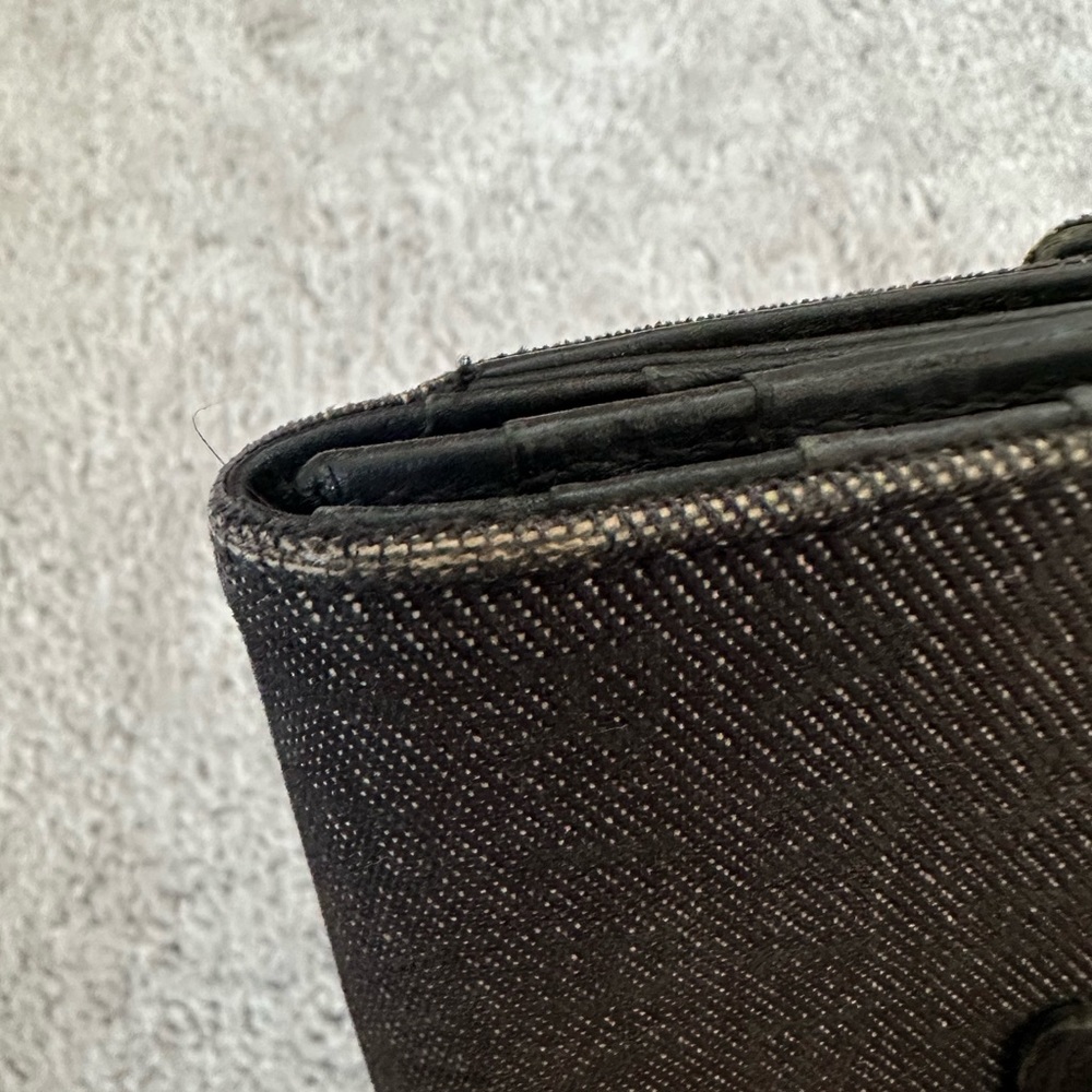 Bvlgari Bulgari logo authentic vintage long logomania in gray denim wallet - Picture 15 of 15